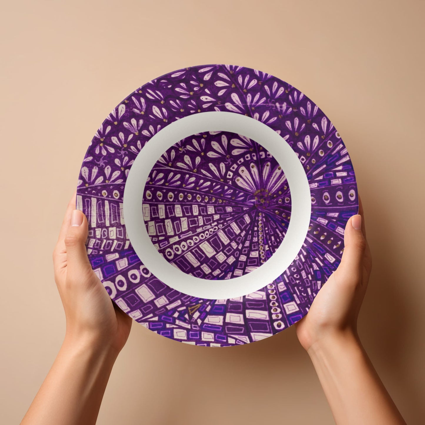 Purple Doodle 8.5" Bowl