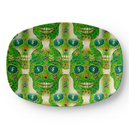 Green Machine Skull Doodle Platter