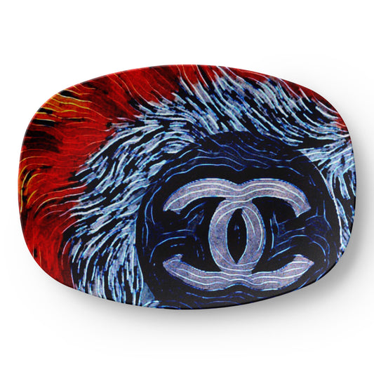 Chanel Feathers 10"x14" Oval Platter