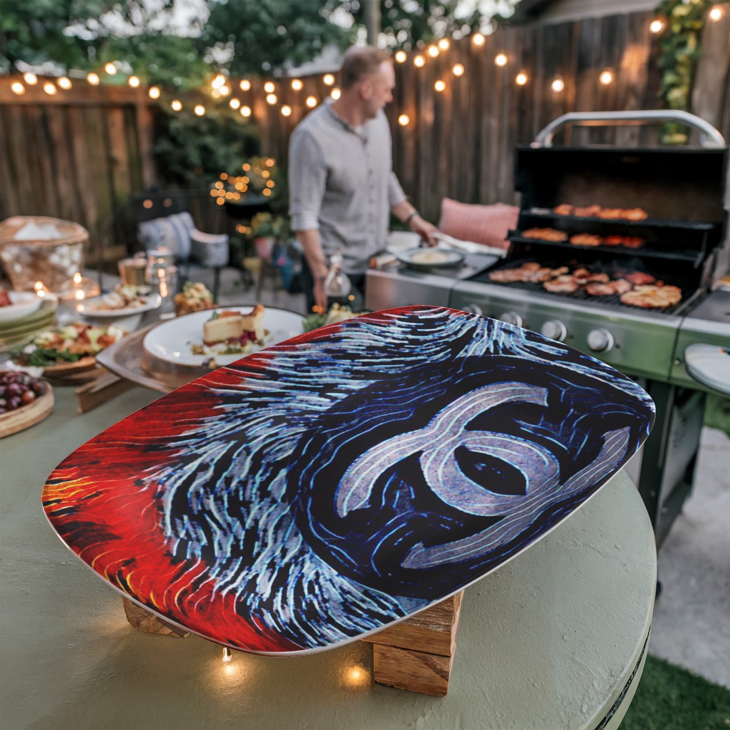Chanel Feathers 10"x14" Oval Platter