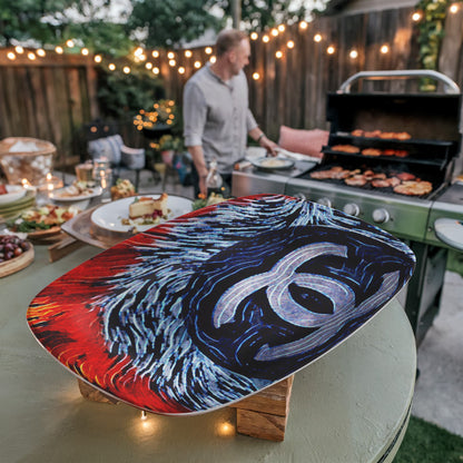Chanel Feathers 10"x14" Oval Platter