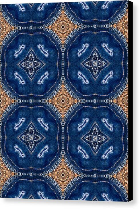 Blue Striped Agate Abstract I - Canvas Print