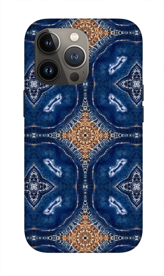 Blue Striped Agate Abstract I - Phone Case