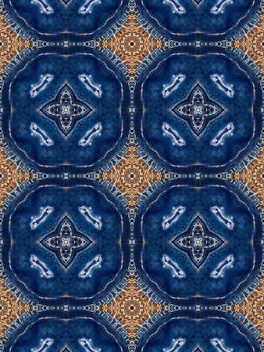 Blue Striped Agate Abstract I - Art Print