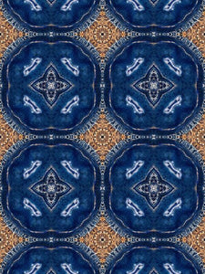 Blue Striped Agate Abstract I - Art Print