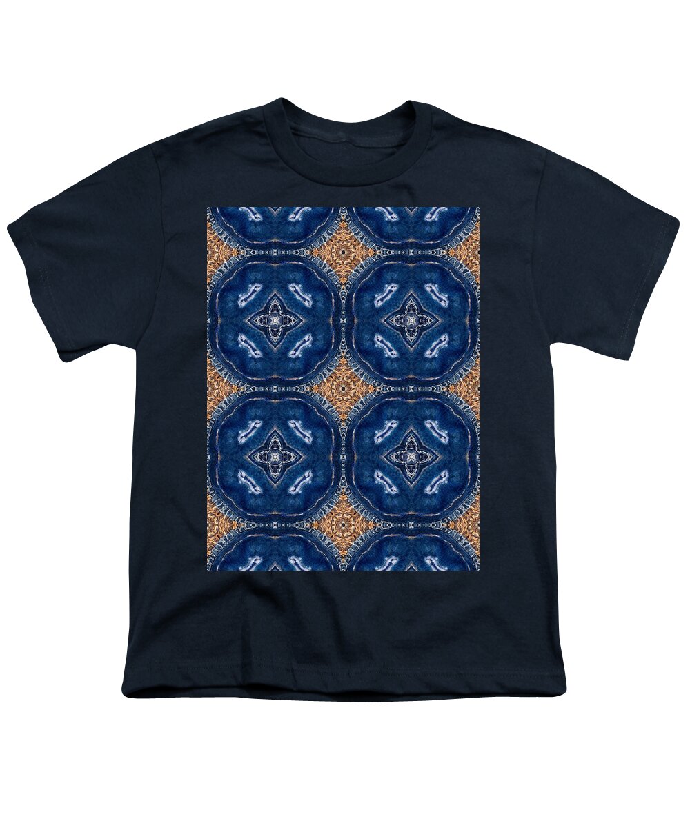 Blue Striped Agate Abstract I - Youth T-Shirt