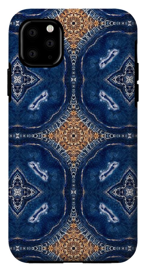 Blue Striped Agate Abstract I - Phone Case