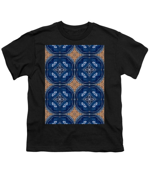 Blue Striped Agate Abstract I - Youth T-Shirt