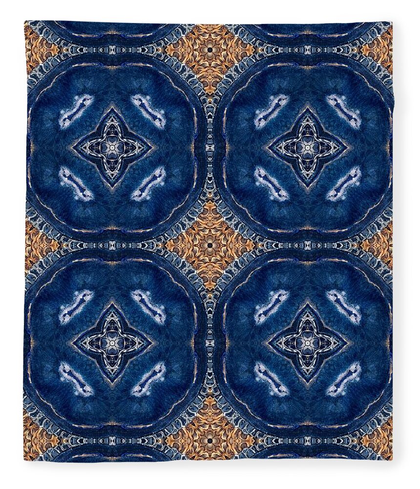 Blue Striped Agate Abstract I - Blanket