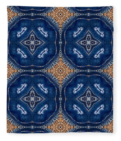 Blue Striped Agate Abstract I - Blanket
