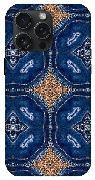 Blue Striped Agate Abstract I - Phone Case