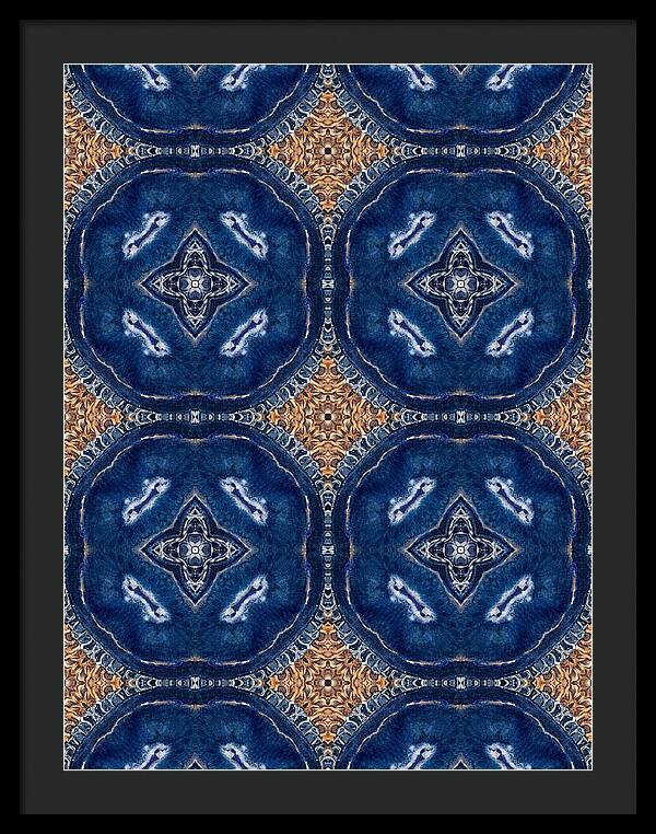 Blue Striped Agate Abstract I - Framed Print