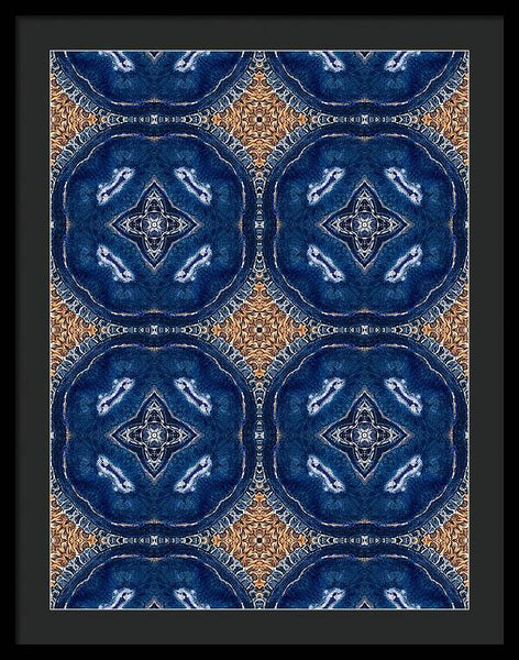 Blue Striped Agate Abstract I - Framed Print