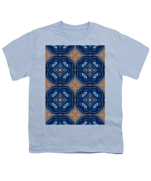Blue Striped Agate Abstract I - Youth T-Shirt