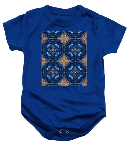 Blue Striped Agate Abstract I - Baby Onesie