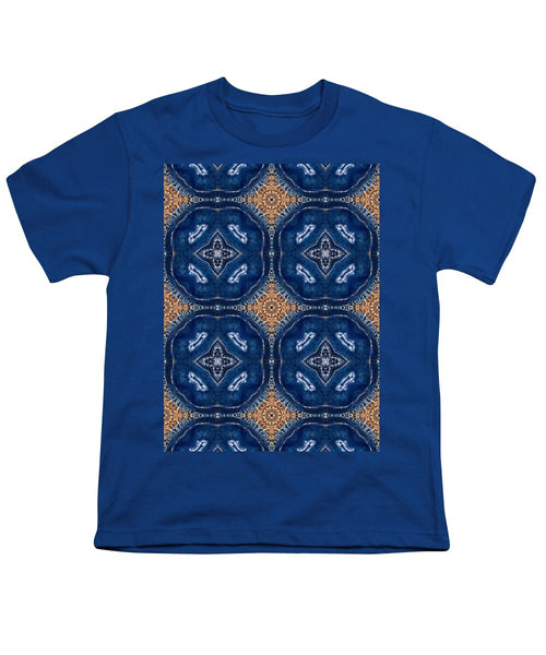Blue Striped Agate Abstract I - Youth T-Shirt
