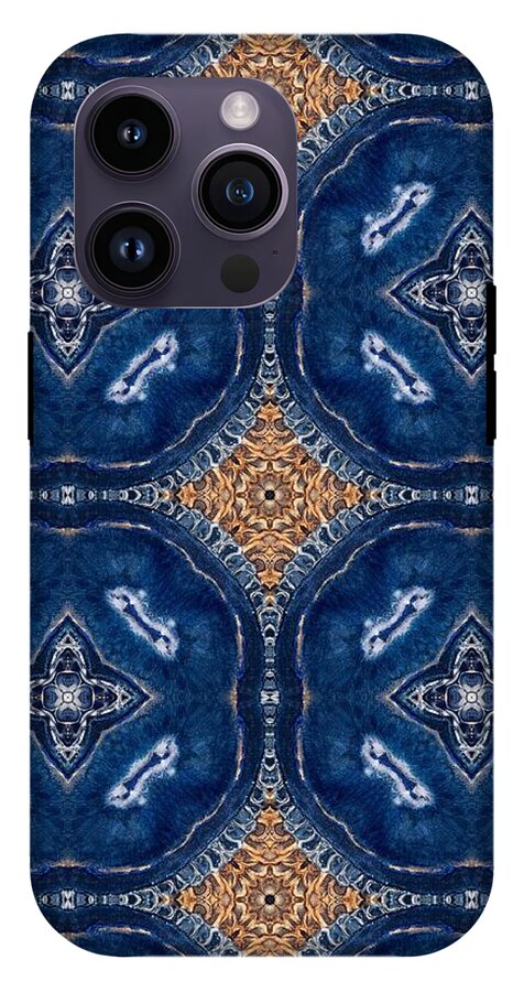 Blue Striped Agate Abstract I - Phone Case