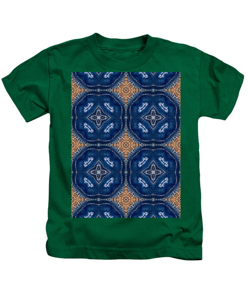 Blue Striped Agate Abstract I - Kids T-Shirt