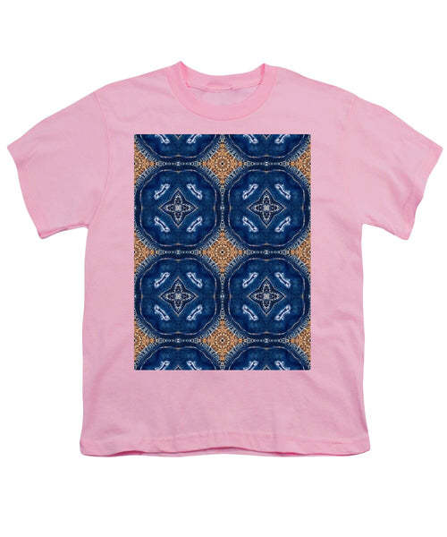Blue Striped Agate Abstract I - Youth T-Shirt