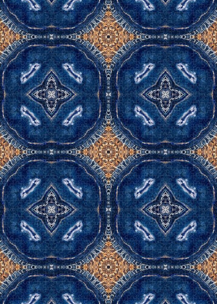 Blue Striped Agate Abstract I - Puzzle