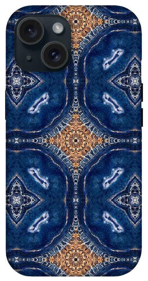 Blue Striped Agate Abstract I - Phone Case