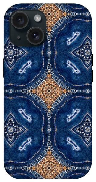 Blue Striped Agate Abstract I - Phone Case