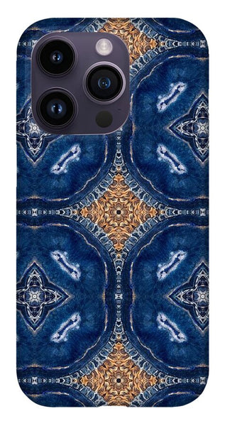 Blue Striped Agate Abstract I - Phone Case