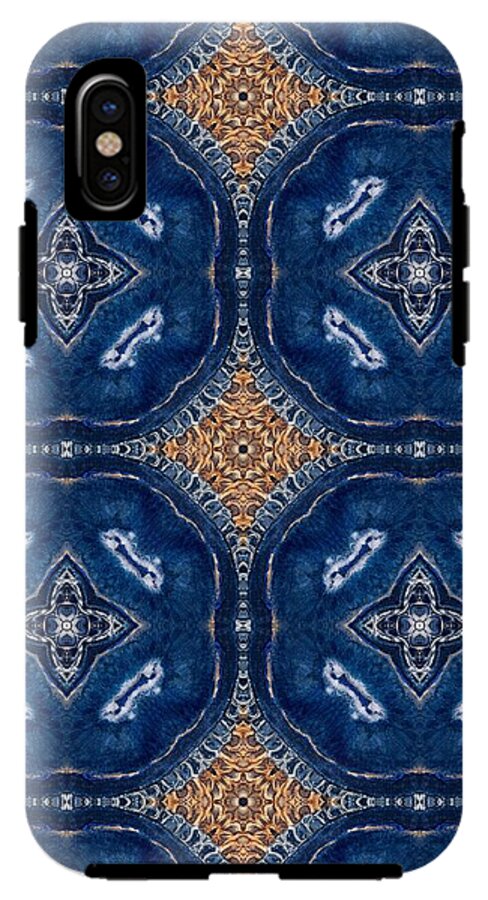 Blue Striped Agate Abstract I - Phone Case