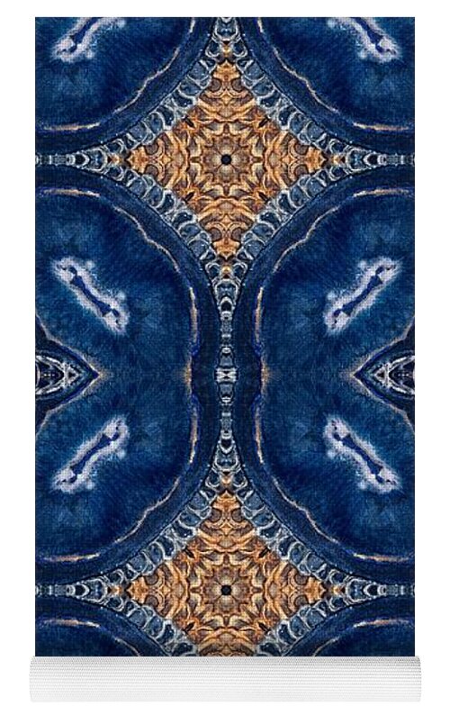 Blue Striped Agate Abstract I - Yoga Mat