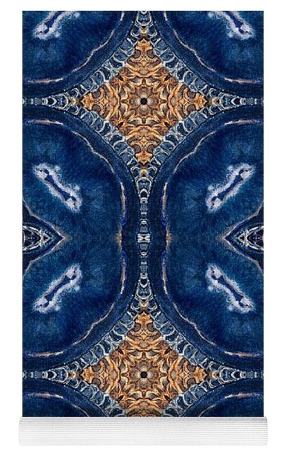Blue Striped Agate Abstract I - Yoga Mat