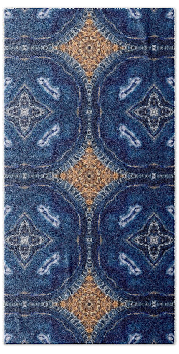 Blue Striped Agate Abstract I - Beach Towel