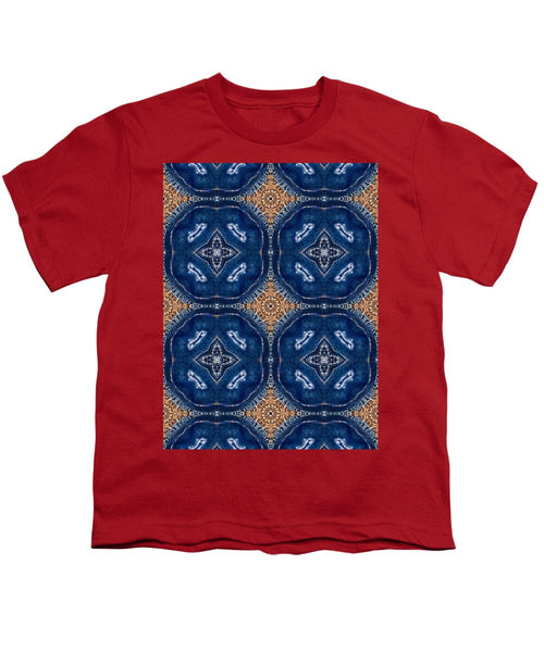 Blue Striped Agate Abstract I - Youth T-Shirt