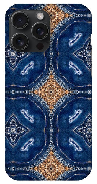 Blue Striped Agate Abstract I - Phone Case