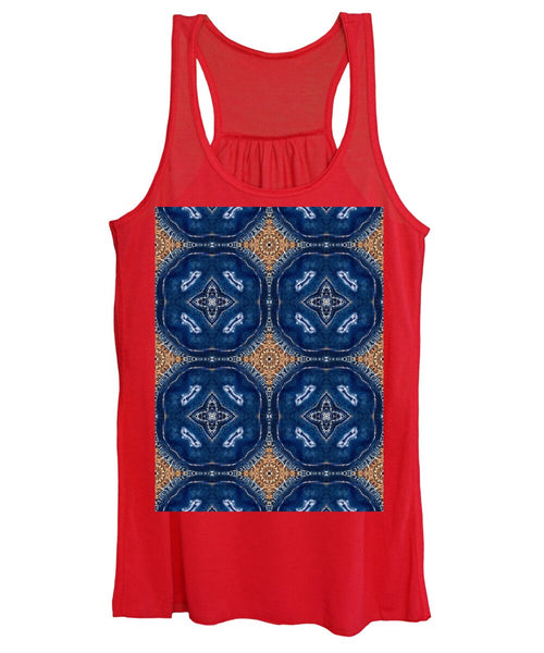 Blue Striped Agate Abstract I - Women's Tank Top