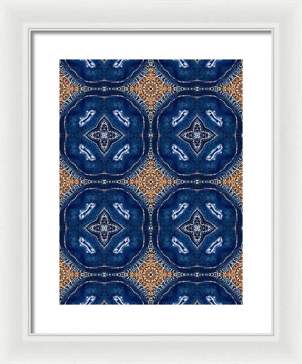 Blue Striped Agate Abstract I - Framed Print