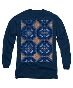 Blue Striped Agate Abstract I - Long Sleeve T-Shirt