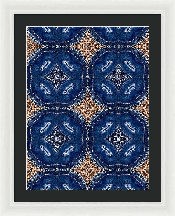 Blue Striped Agate Abstract I - Framed Print
