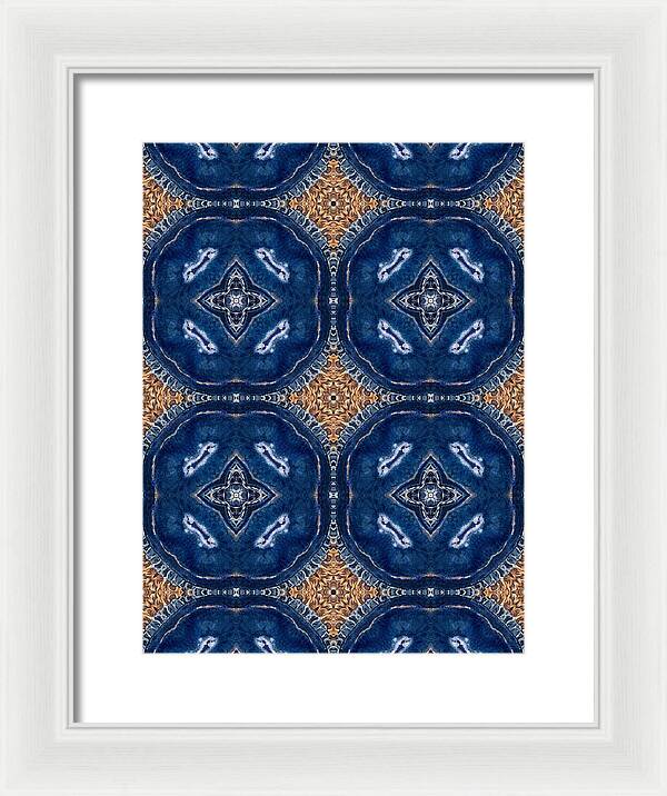 Blue Striped Agate Abstract I - Framed Print