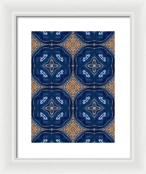 Blue Striped Agate Abstract I - Framed Print
