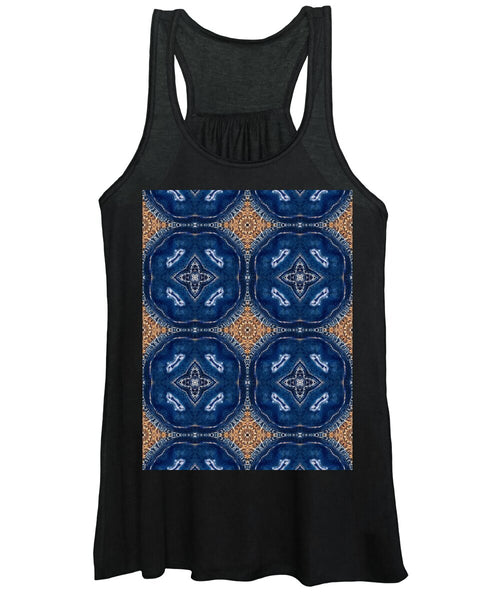 Blue Striped Agate Abstract I - Women's Tank Top