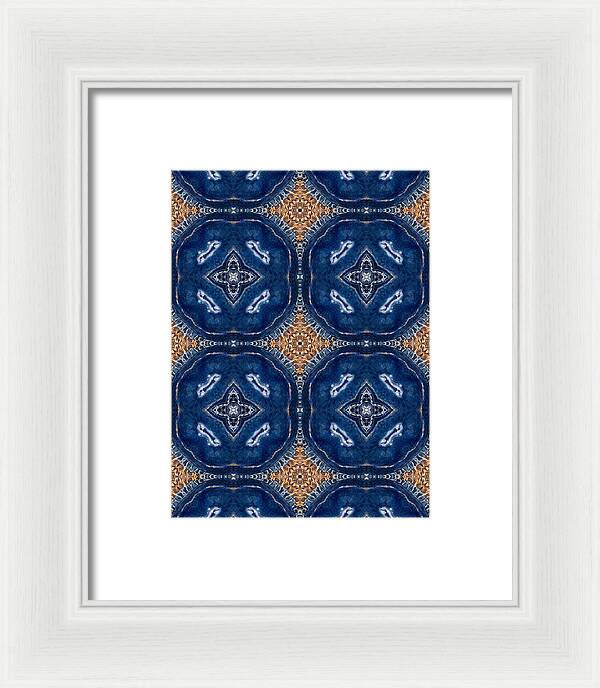 Blue Striped Agate Abstract I - Framed Print