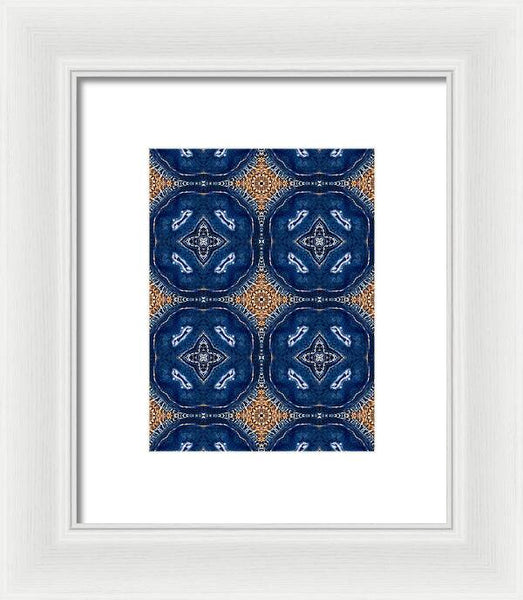 Blue Striped Agate Abstract I - Framed Print