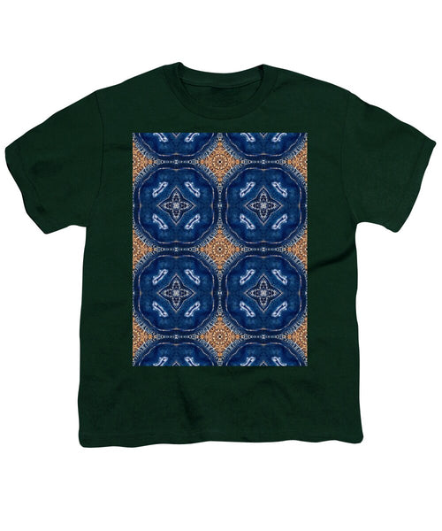 Blue Striped Agate Abstract I - Youth T-Shirt