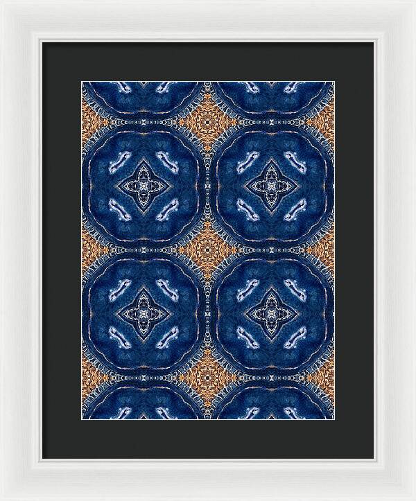 Blue Striped Agate Abstract I - Framed Print
