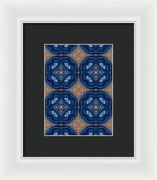 Blue Striped Agate Abstract I - Framed Print
