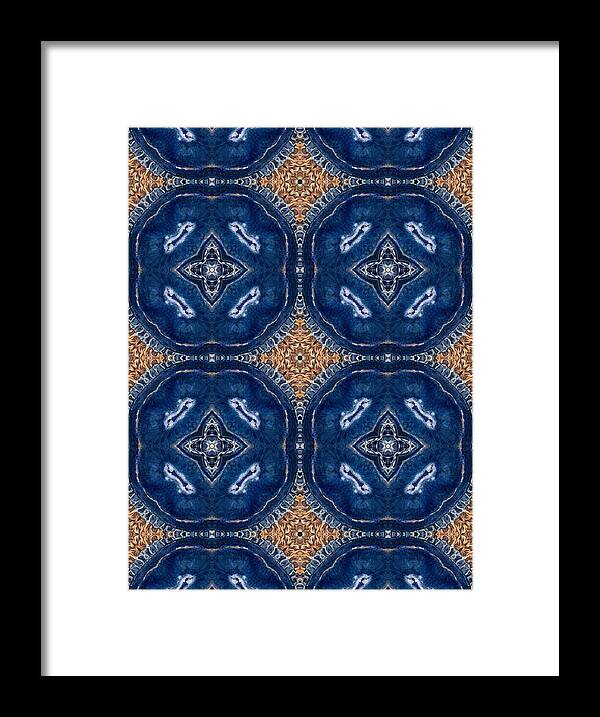 Blue Striped Agate Abstract I - Framed Print