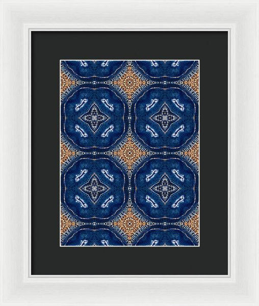 Blue Striped Agate Abstract I - Framed Print
