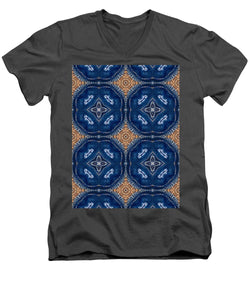 Blue Striped Agate Abstract I - Men's V-Neck T-Shirt