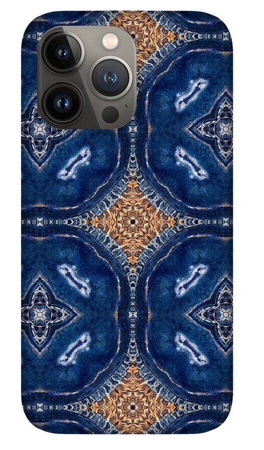 Blue Striped Agate Abstract I - Phone Case