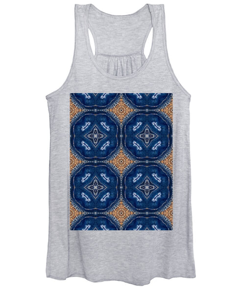 Blue Striped Agate Abstract I - Women's Tank Top